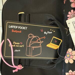 NWT - Like Dreams adorable floral backpack with laptop pouch and pencil/pen case